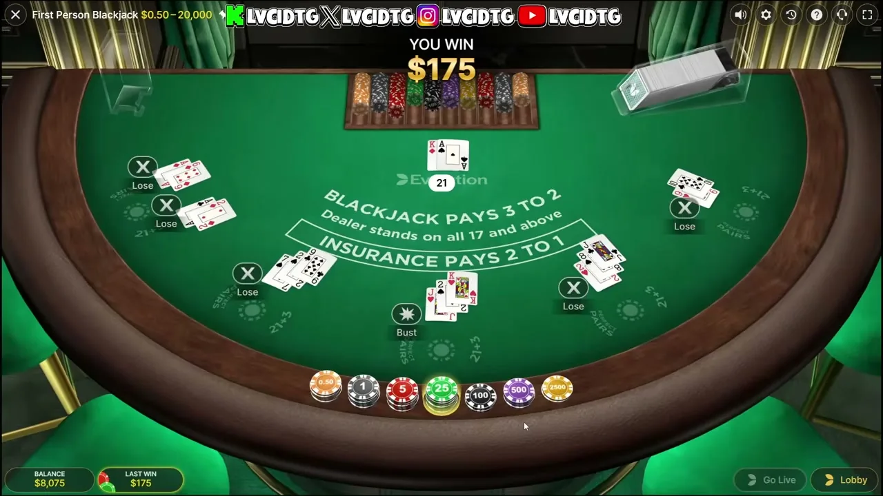 First Person Blackjack — captura de juego
